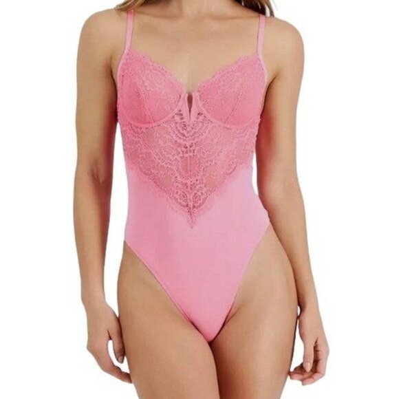 INC International Concepts Micro Lace Bodysuit MEDIUM (1123) - Picture 1 of 8